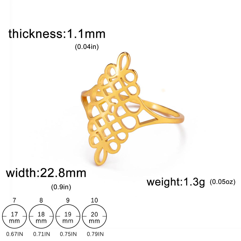 Skyrim New In Women Celtics Knot Geometric Ring Stainless Steel Gold Color Minimalist Finger Rings Jewelry Wedding Band Gift