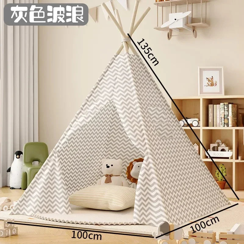 tent for Children Indoor Household Play House Wigwam for Children Portable Folding Tipi Teepee Girl and Boy Castle Play Tents