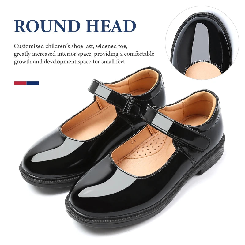Performance Shoes Princess Girl Shoe British Style Mary Jane Student Black Soft Bottom Child Barefoot Women's Leather Shoes Kids