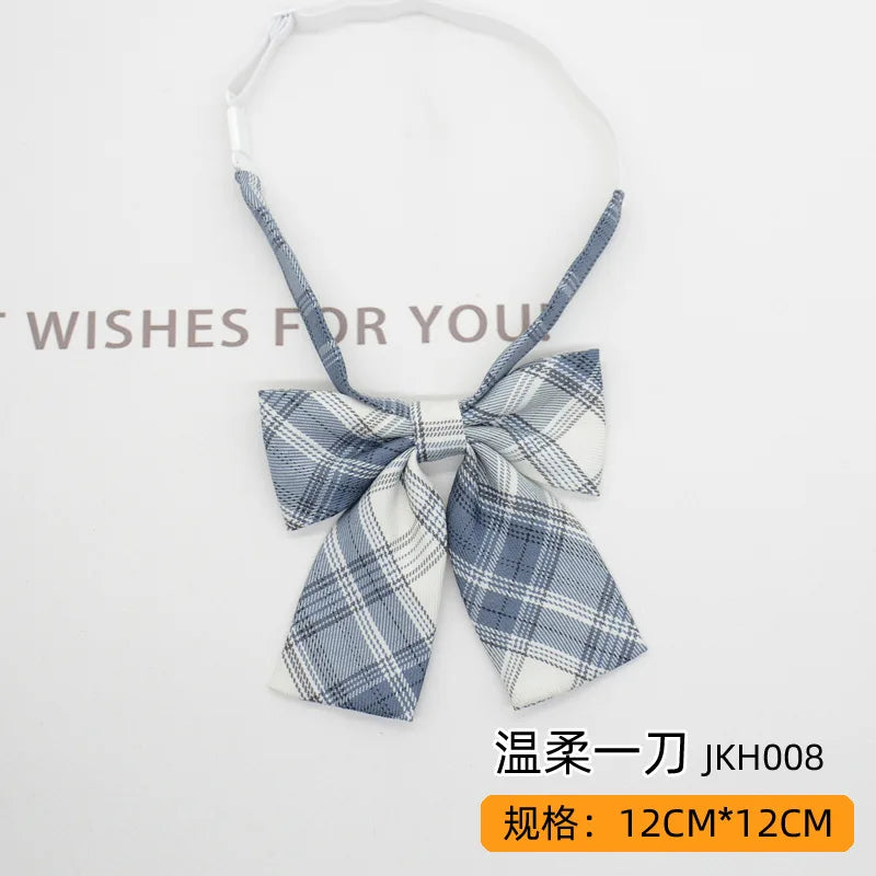 Trendy JK Ties Bowtie Women College Student Collar Neckwear Daily Shirt Accessories Cotton Plaid Bowknot Lolita Girls Lazy-tie