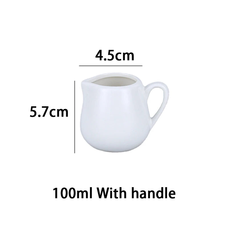 50/100/220ML Mini Ceramic Milk Jug Espresso Coffee Cream Jugs Kitchen Sauce Cup Serving Pitcher White Heat-resistant Milk Cup