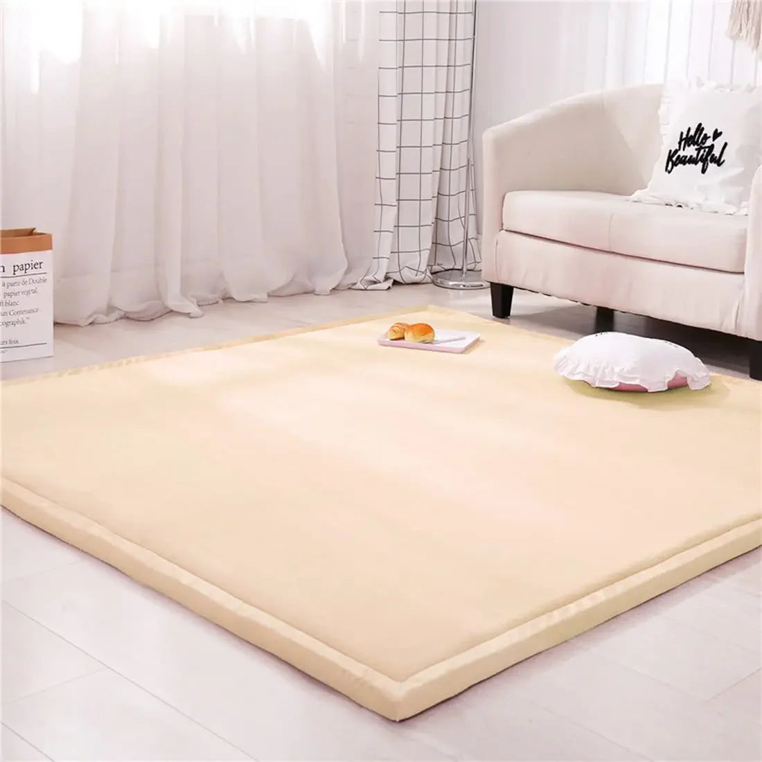 Baby Play Mat, 3CM Thick Crawling Rugs, Padded Foam Rug for Kids Playroom, Nursery, Living Room
