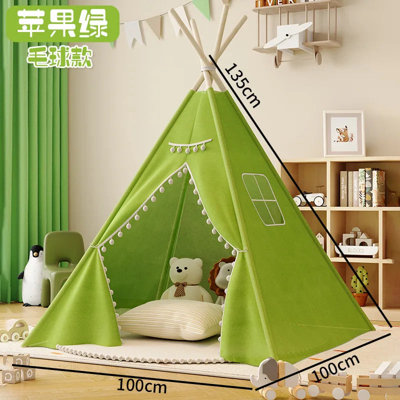 tent for Children Indoor Household Play House Wigwam for Children Portable Folding Tipi Teepee Girl and Boy Castle Play Tents