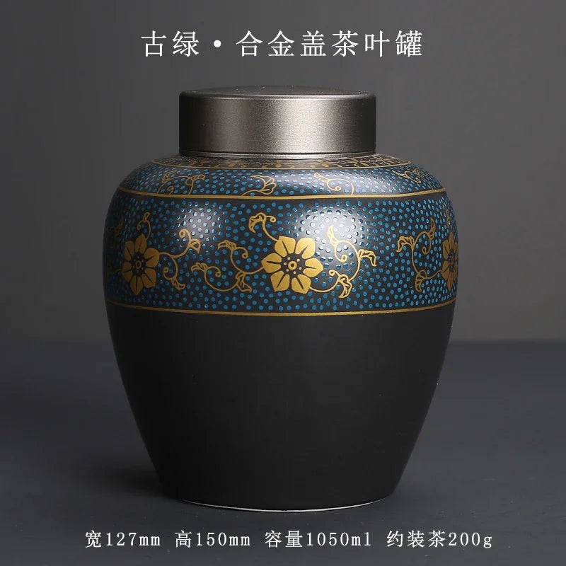 Purple Clay Tea Caddy Ceramic Large Airtight Pot Universal Half Catty Black Green Pu'er Tea Pot Household Storage Tank