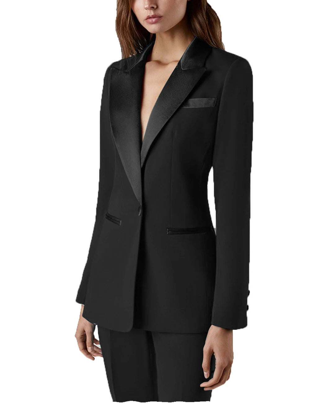 Elegant Women Blazer 2 Pieces Suits with Pants Wedding Tuxedos Party Office Work Slim Fit Business Suit (Jacket + Pants)