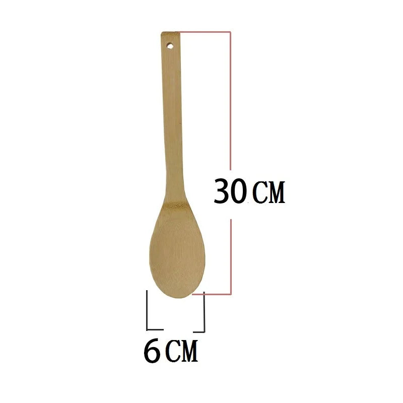 100Pcs/Lot Bamboo Spatula Non-Stick Pan Suit Special Bamboo Shovel Bamboo Spatula Soup Spoon Cooking Long Handle Kitchenware