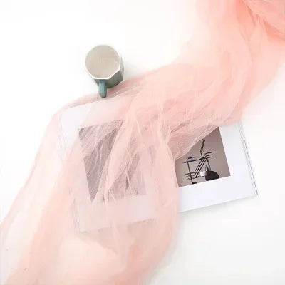 INS Wrinkled Tulle Cloth 1.2mx3m Ruffled Mesh Fabric Flower Shop Photo Background Cloth Wedding Decor Birthday Party Decorations