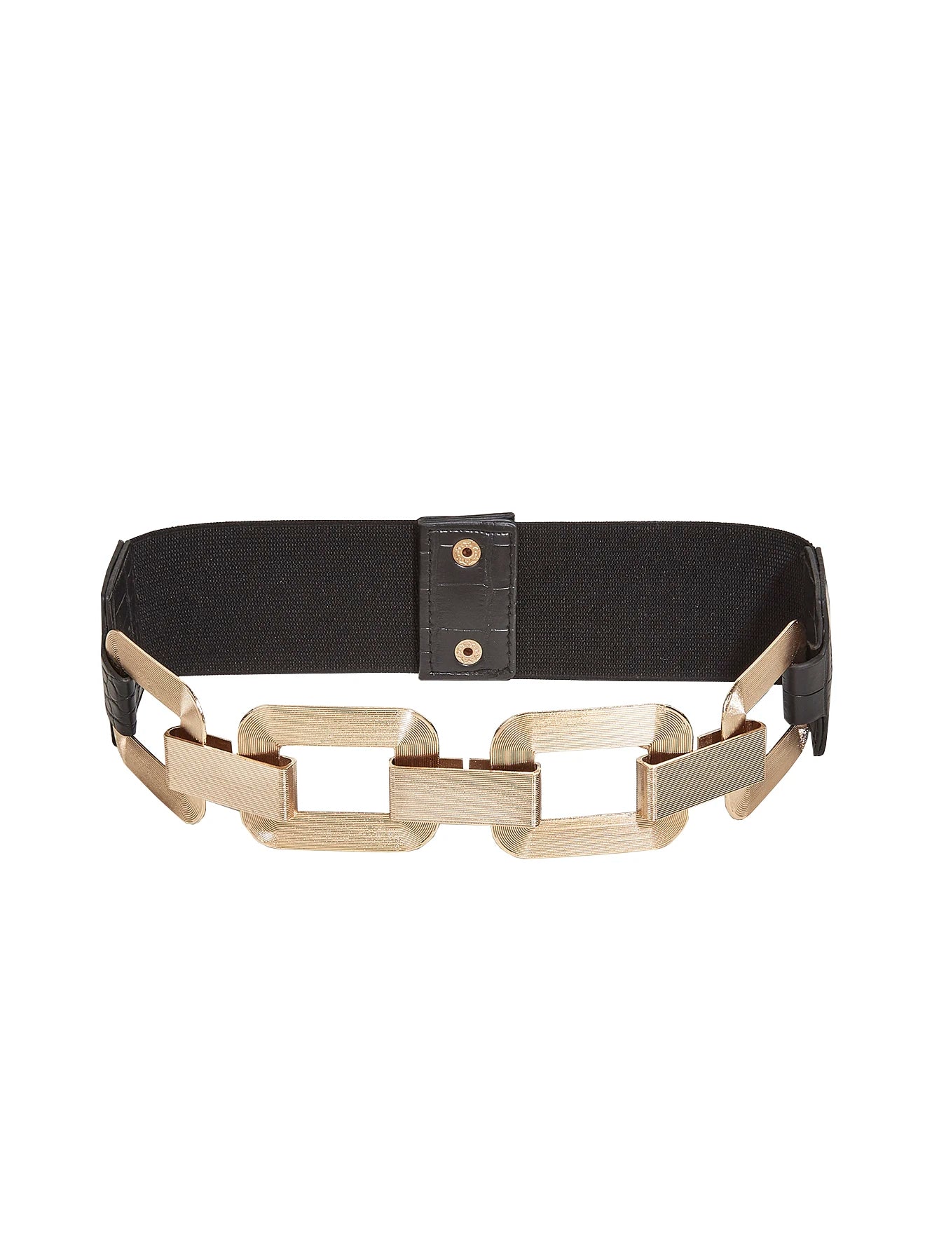 Ladies's Gold Square Metal Elastic Chain Buckle Link Girdle Casual Vintage Waistband waist Decorate Belt For Women On Coat Dress