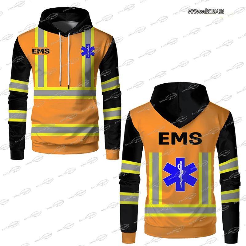Classic Work Clothes Medical Worker Uniform Lightweight Sports Hoodie Medical Staff Cosplay Thin Oversized Printed Pullover