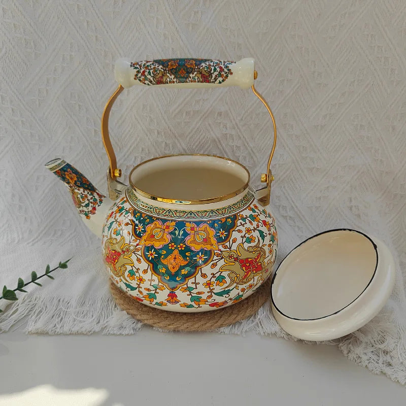 Kettle, Thickened 2.5 Liters Enamel Enamel Teapot Hot Kettle Milk Teapot Ceramic Pot for Induction Cooker Tea Pot 2