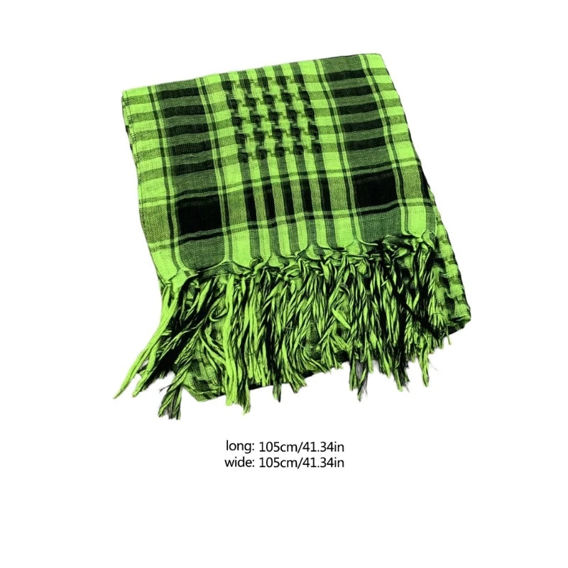 Classical Headwrap Shemagh Scarf for Sun Protections Arab Keffiyeh Headscarf Arabian Dubai Headcover Ethnic Hijab Shawl