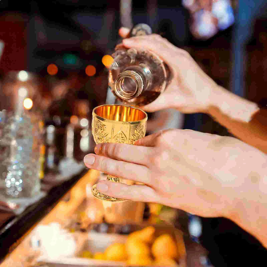 Brass Dragon Retro European Goblet Cup Vintage Chalice Medieval Glass Temple Gold Holy Knight Viking Beer Metal