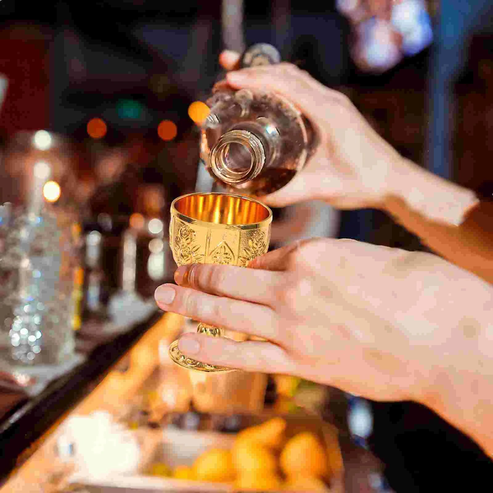 Brass Dragon Retro European Goblet Cup Vintage Chalice Medieval Glass Temple Gold Holy Knight Viking Beer Metal