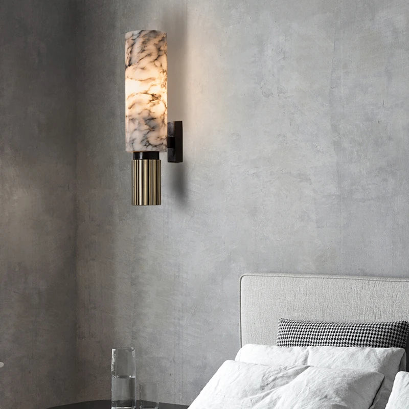Modern Marble Wall Lamp Luxury Natural Marble Wall Lamp Villa Aisle Corridor Bedroom Study Wall Lamp