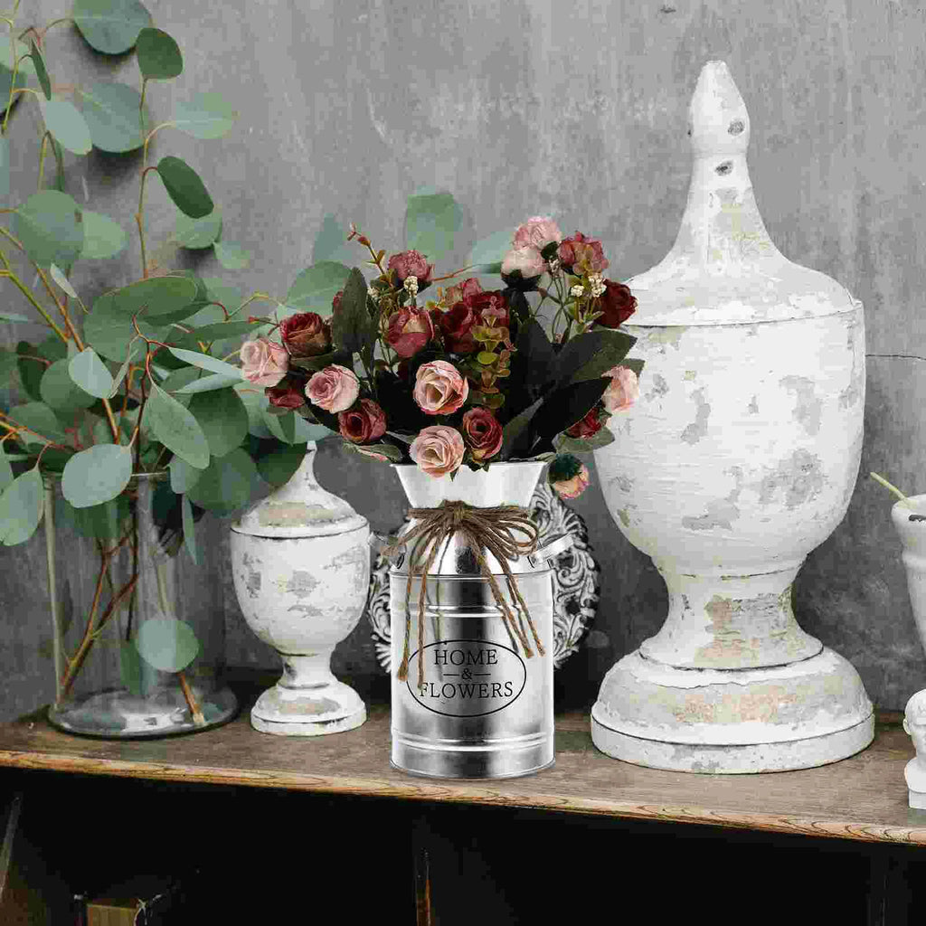 Flowerpot Bucket Delicate Iron Home Decor Retro Style Photo Prop Kettle Container Display Large
