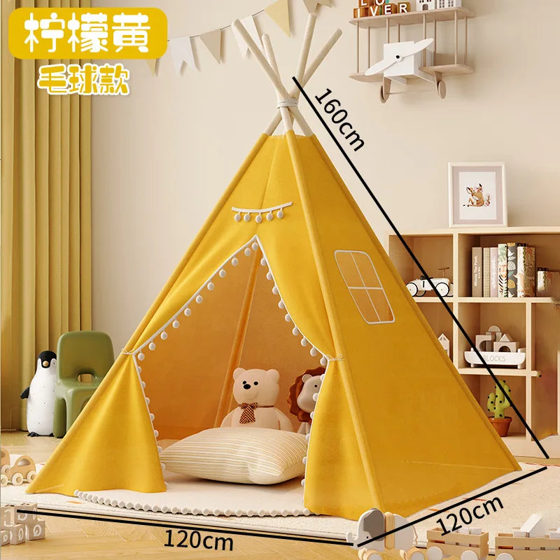 tent for Children Indoor Household Play House Wigwam for Children Portable Folding Tipi Teepee Girl and Boy Castle Play Tents