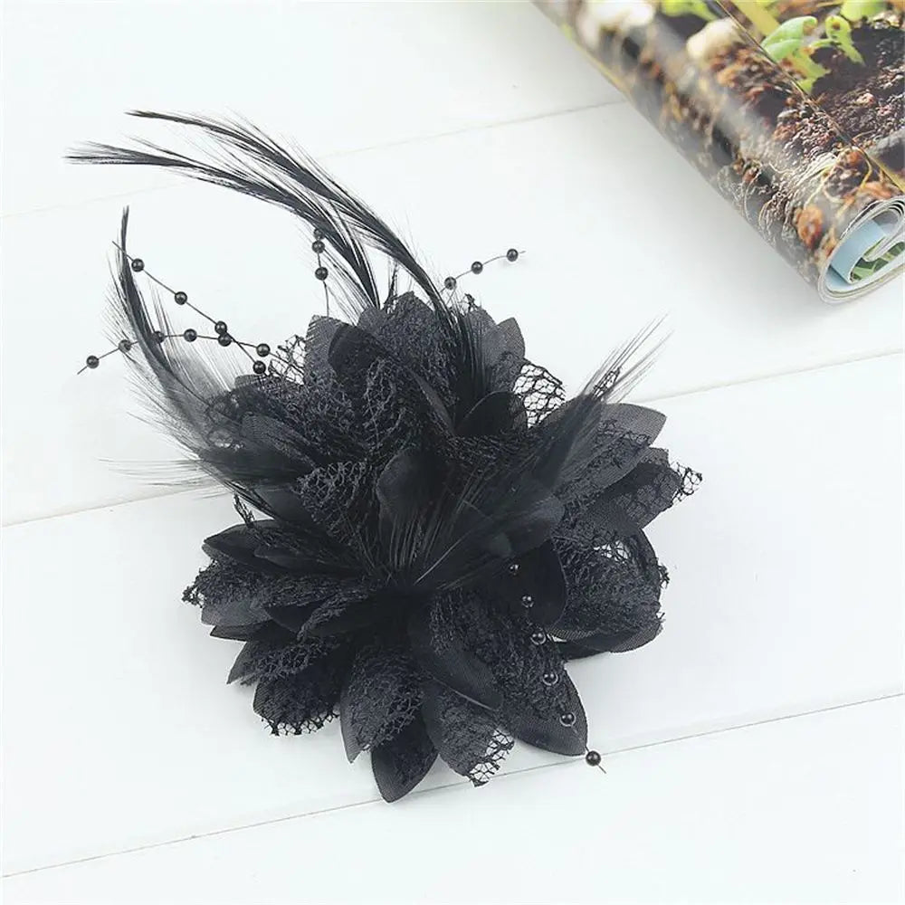 Bride Headwear hat Veil Wedding Hair Accessories Flowers Feather Mesh Veil Face Cover Multi Colors Korea Japan Black White