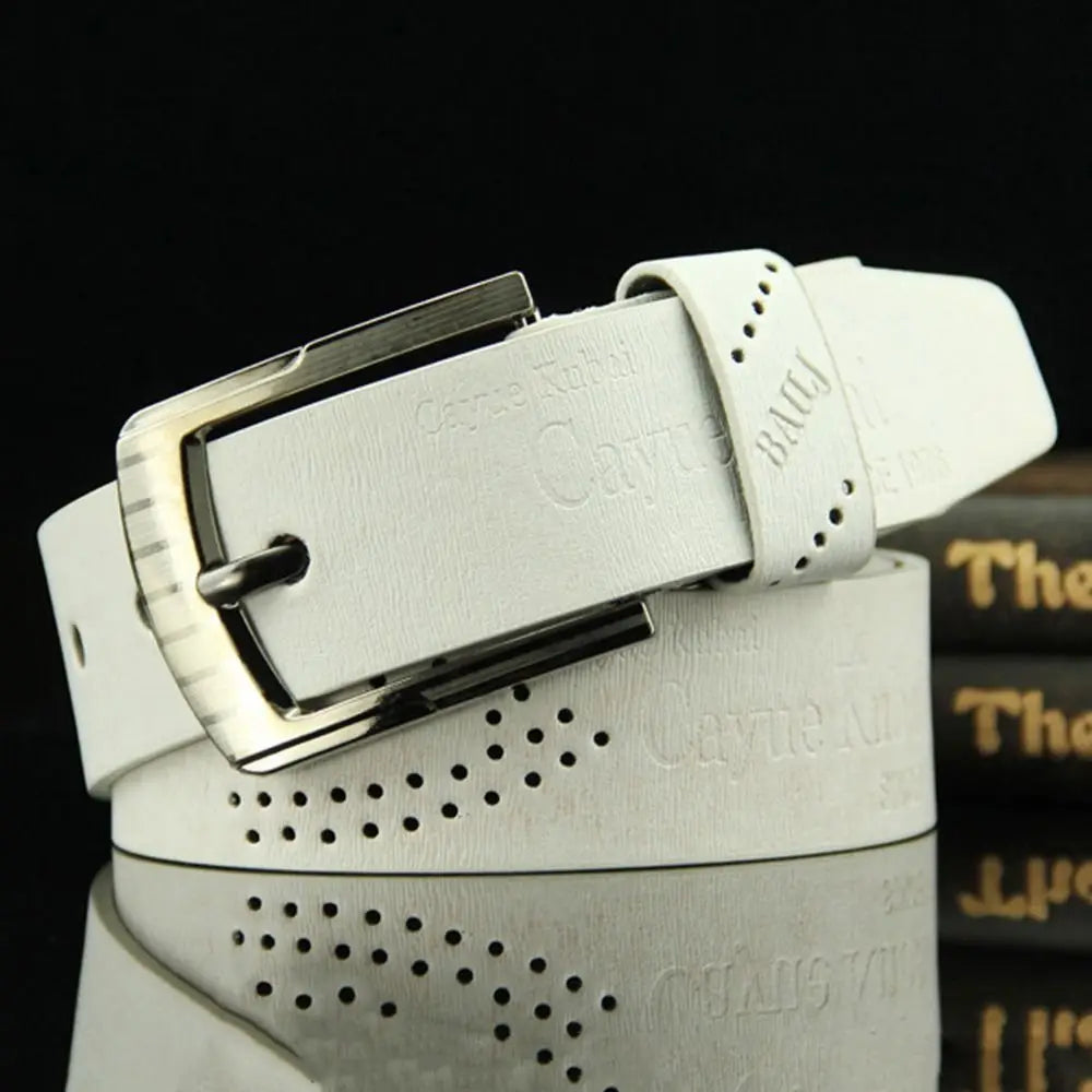 Men's Leather Belt Letter Print Luxury Classic Buckle Business Belts Cowboy Vintage Waistband Alloy Belts Durable