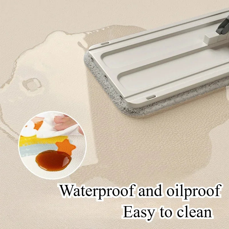 Kitchen Carpet L-shape Rug Brown Retro Waterproof Dirt-resistant Floor Mat Light Luxury Floral Anti-Slip Foot Mats Ковер Tapis