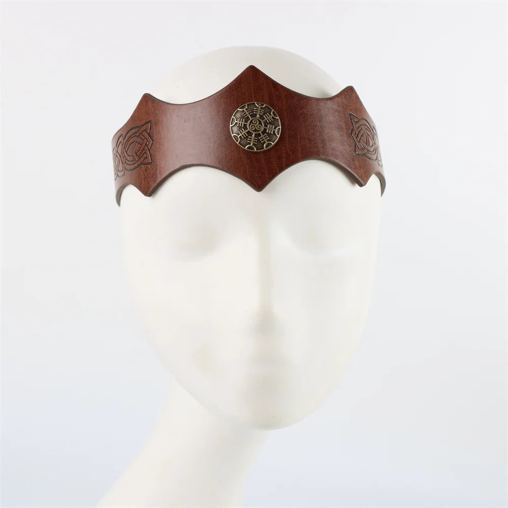 Ancient Roman Warrior Gladiator Headdress Headgear Medieval Samurai Headpiece Headband Viking King Crown Dress Up Hair Accessory