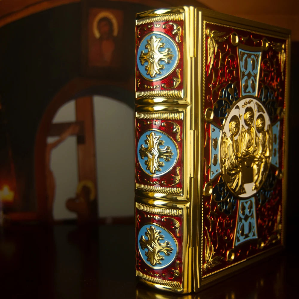 Eastern Orthodox Holy Scriptures Gospel Book Cover  For Church With High Quality Handmade And Gold Plating