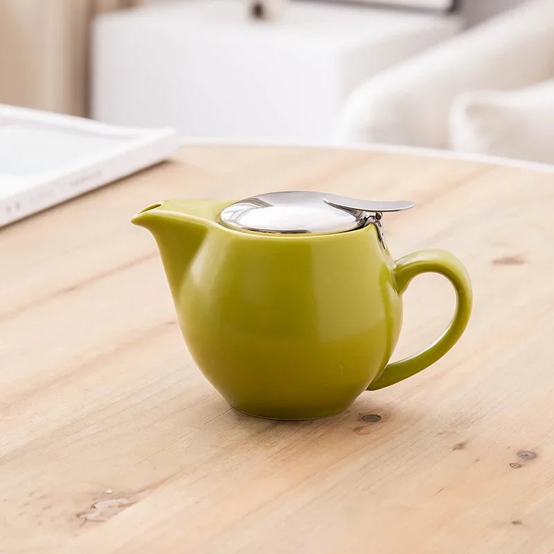 350ml Mini British Ceramic Pot with Filter Handbrewed Coffee Pot Appliance Set Large Portable Teapot Afternoon Christmas Gift