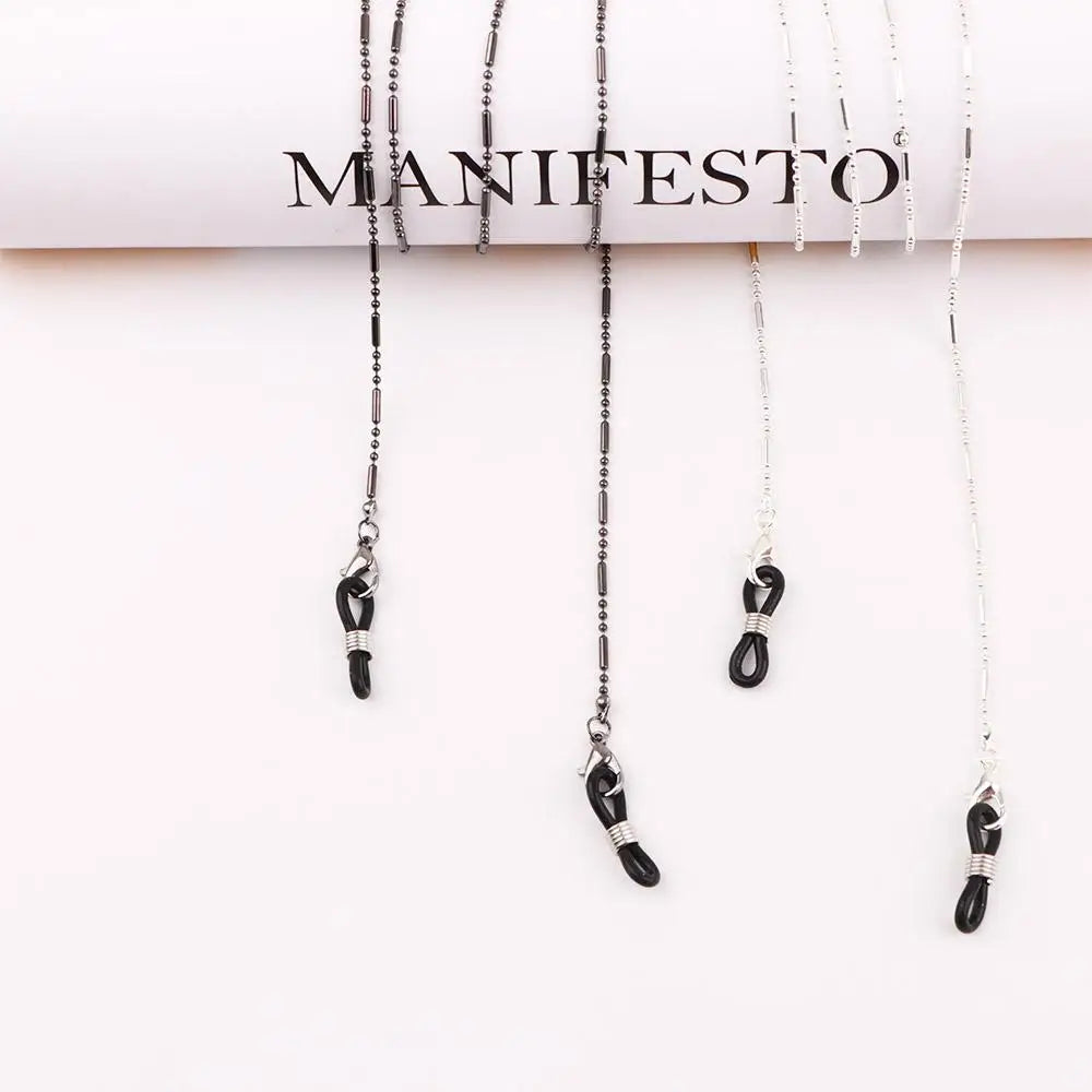 Trendy Simple Minimalist Female Neck Straps Alloy Mask Cord Holders Sunglasses Lanyards Eyeglass Chain Bead Mask Chains