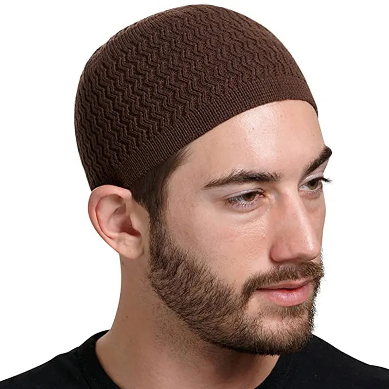 Unisex Beanies Cap Warm Islamic Ramadan Jewish Kippah Homme Hat Winter Knitted Muslim Men Prayer Hats Men's Wrap Head Caps