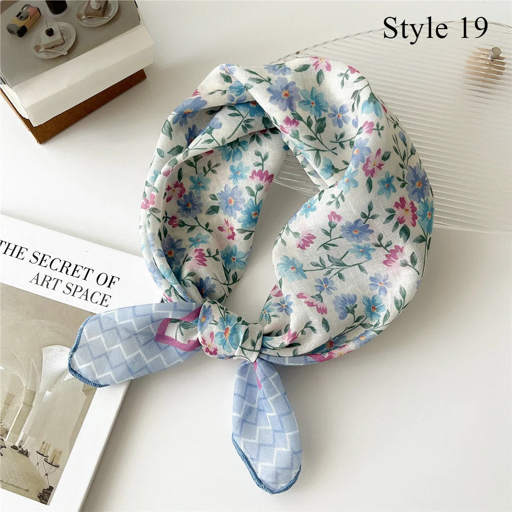 Fashion Cotton Linen Shawl Square Scarf for women sweet Cherry Print Hijabs Ladies Wraps summer sunscreen Bandanas Head scarf