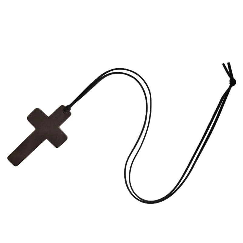 Natural for Cross Pendant Necklace Handmade Wooden Crosses Crucifix Jesus Christ Necklace Pendant Ornaments Women M