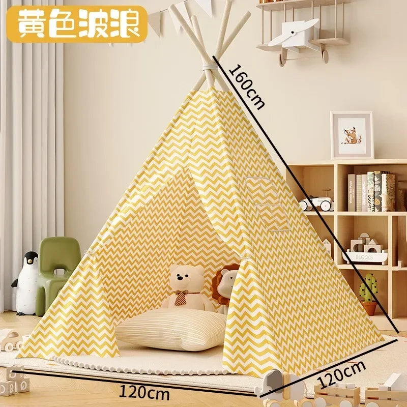 tent for Children Indoor Household Play House Wigwam for Children Portable Folding Tipi Teepee Girl and Boy Castle Play Tents