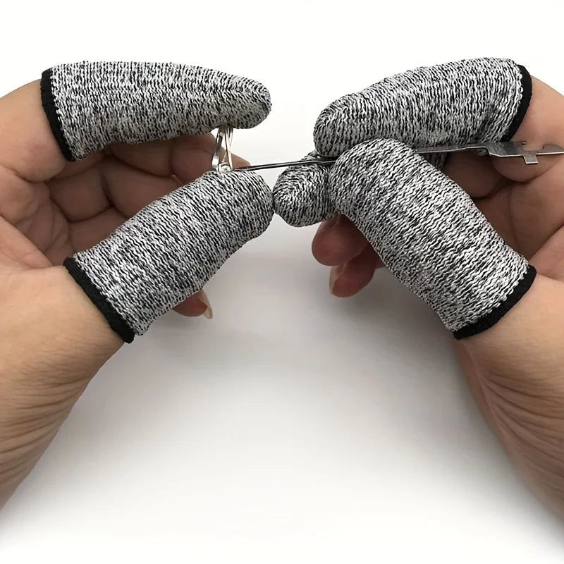 10Pcs 5-level Protection High Performance Anti Cutting Finger Gloves for Outdoor Work in Kitchen