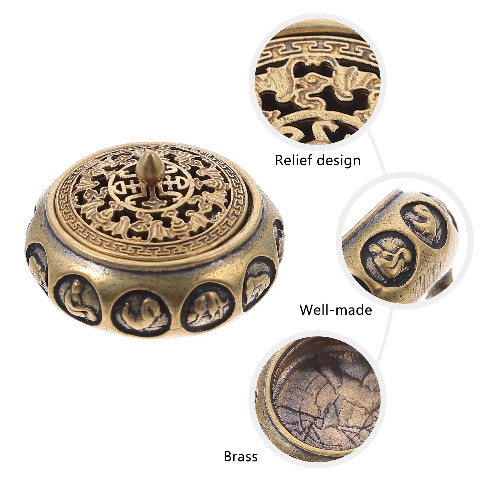 Pure Brass Chinese Zodiac Incense Burner Aromatherapy Furnace Metal Censer Holder Home Decor Bedroom Study Yoga Room Accessory