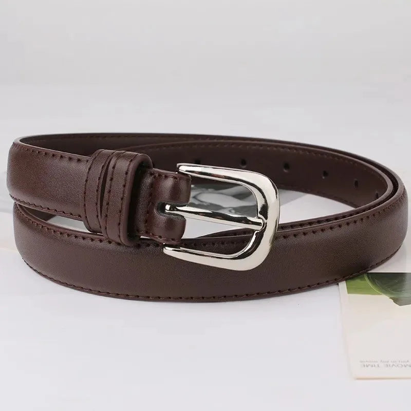 1pc Women's Belt Fashion Simple Versatile Belt Authentic High Grade Trend Soft Belt Paired with Western Trousers Jeans Lady Belt