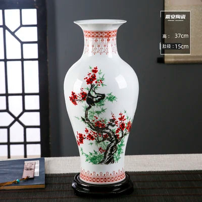 Jingdezhen Ceramic Vase Vintage Chinese Traditional Vases Home Decoration Animal Vase Fine Smooth Surface Furnishing Articles