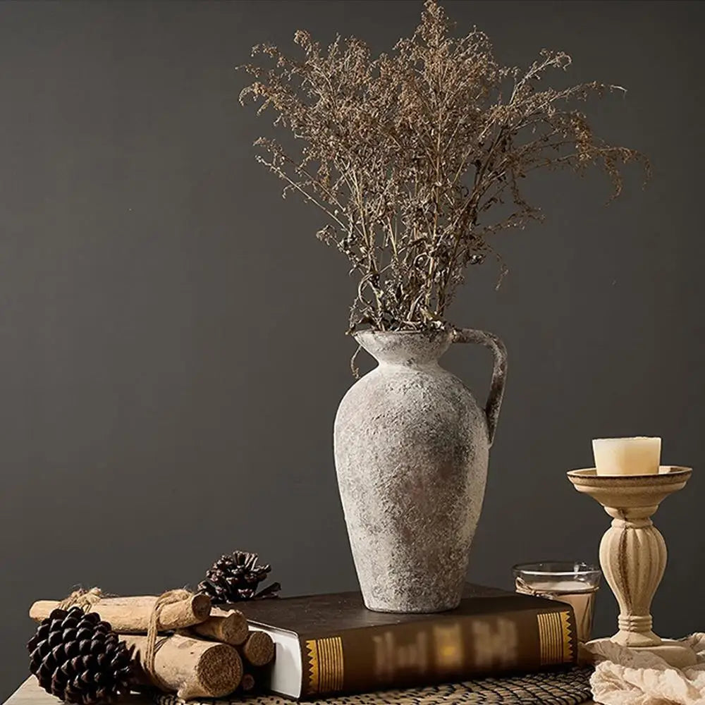 Vintage Retro Ceramic Vase Retro Crafts Plant Container For Entryway Dining Room Bookshelf Farmhouse Decor B5G7