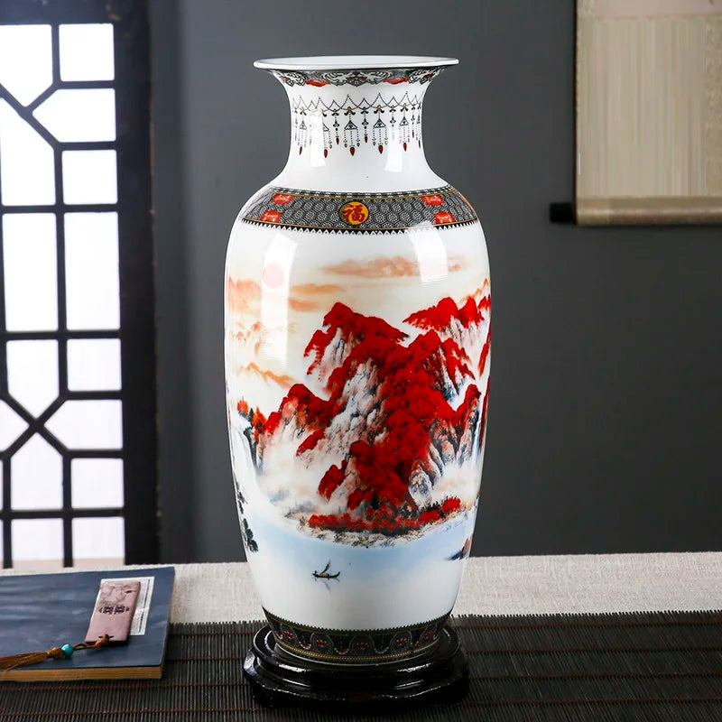 Jingdezhen Ceramic Vase Vintage Chinese Traditional Vases Home Decoration Animal Vase Fine Smooth Surface Furnishing Articles