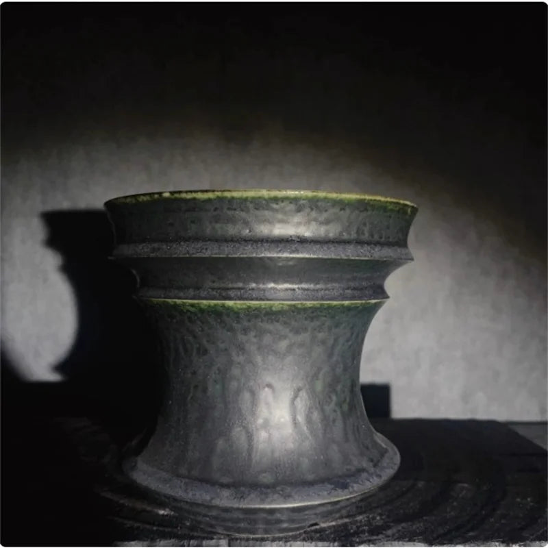 Glazed Green Porcelain Root Crops Pot,Pachypodium Agave Cactuses Plant Pot,Small Flower Vase,Bonsai Plant,Green Blue