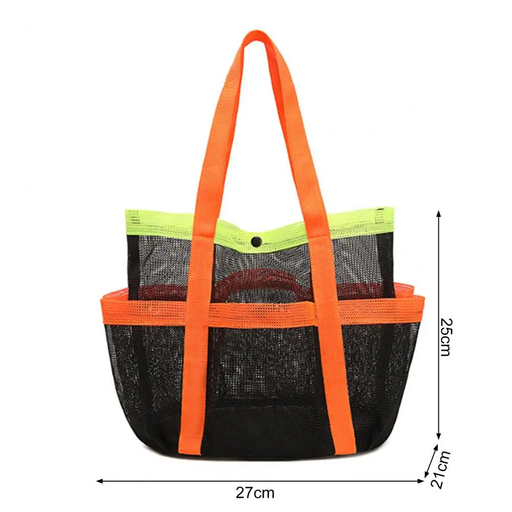 Beach Mesh Bag Portable Mesh Toiletry Bag Capacity Mesh Beach Bag Shower Caddy Organizer for Travel Gym Camping College Dorms
