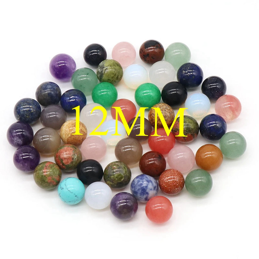 12MM Lapis Lazuli Round Beads for DIY Making Jewelry NO-Drilled Hole Loose Healing Energy Natural Cute Stone Crystal Sphere Ball