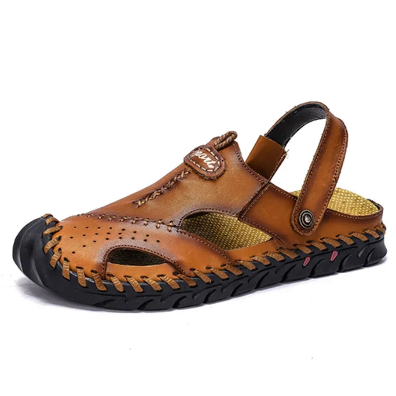 Genuine Leather Sandals Men's Comfortable Slipper Summer Man Sandals 2024 Trending Man's Leather Sandal Designer Men's Shoes