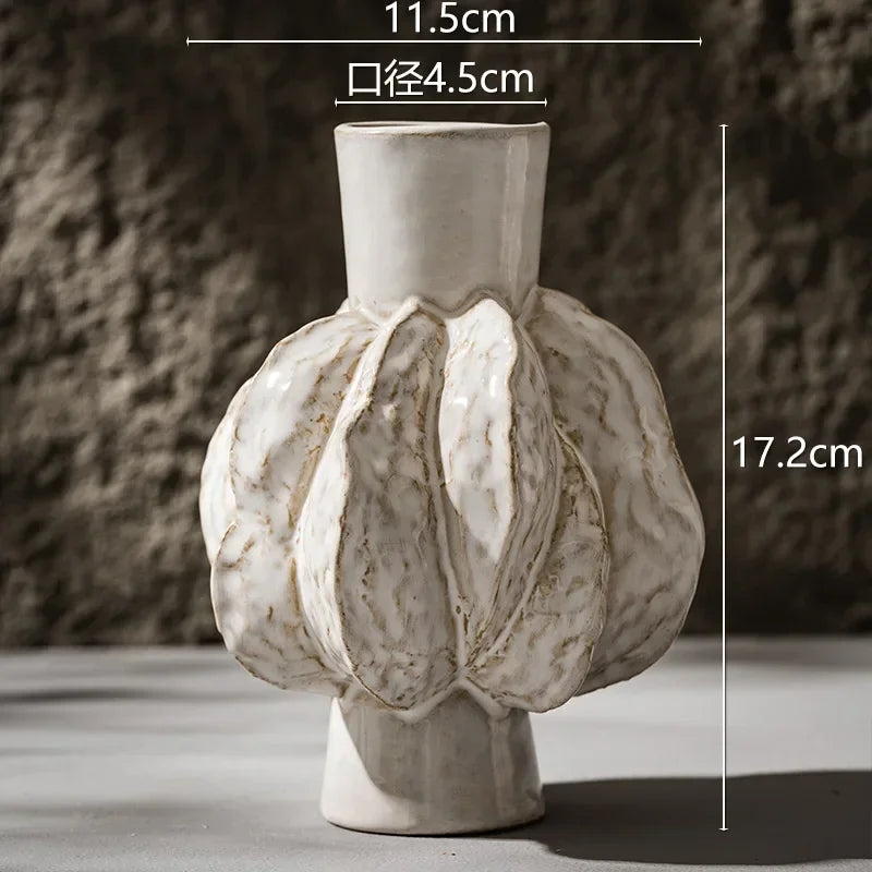 Simple ceramic vase decoration dried flower living room home creative homestay style decorative flower device