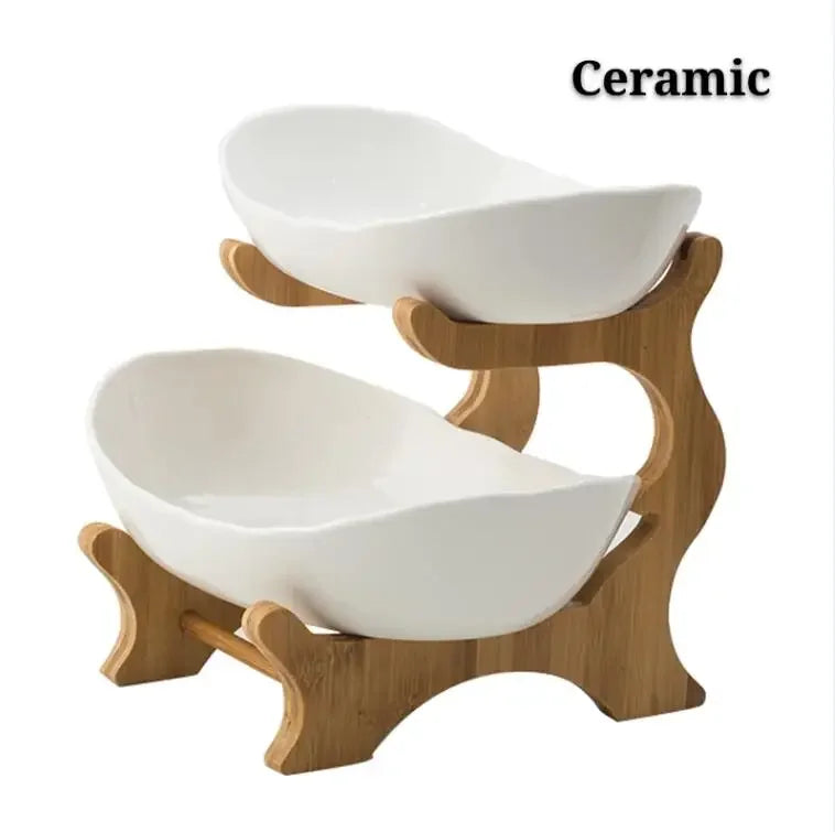 Ceramic Living Room Home Three-layer Fruit Plate Candy Dish Creative Modern Dried  Basket Snack Snack Trinket Dish