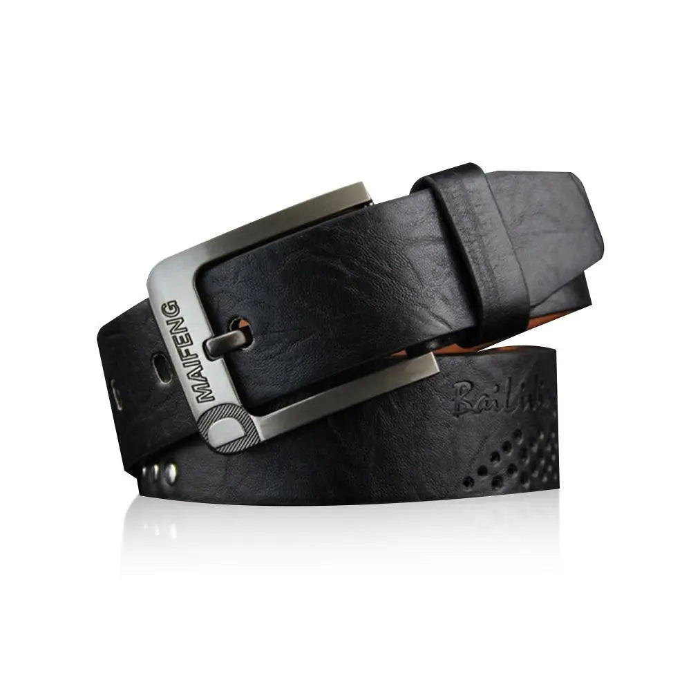 Genuine Leather Men's Belt Luxury High Quality Classic Buckle Business Cowboy Vintage Waistband Alloy Belts