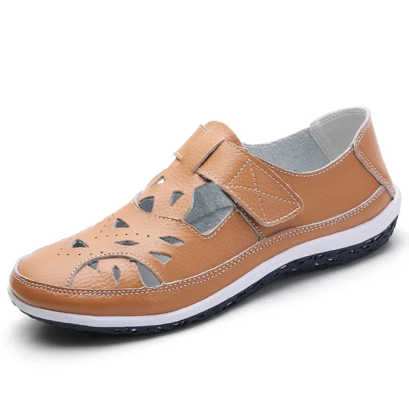 Women's Sandals 2020 Summer Genuine Leather Handmade Ladies Shoe Leather Sandals Women Flats Beach shoes Retro Mother Shoes