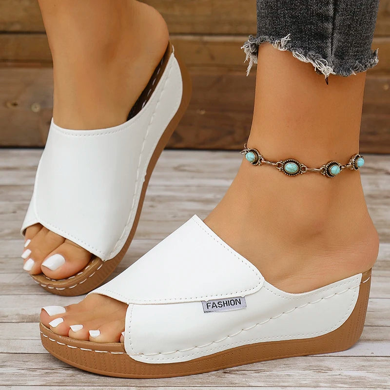 Summer Sandals Shoes Women Platform Walking Shoes Slip On Sandals Woman Wedge Ladies Shoes Beach Female Woman Slippers Footwear