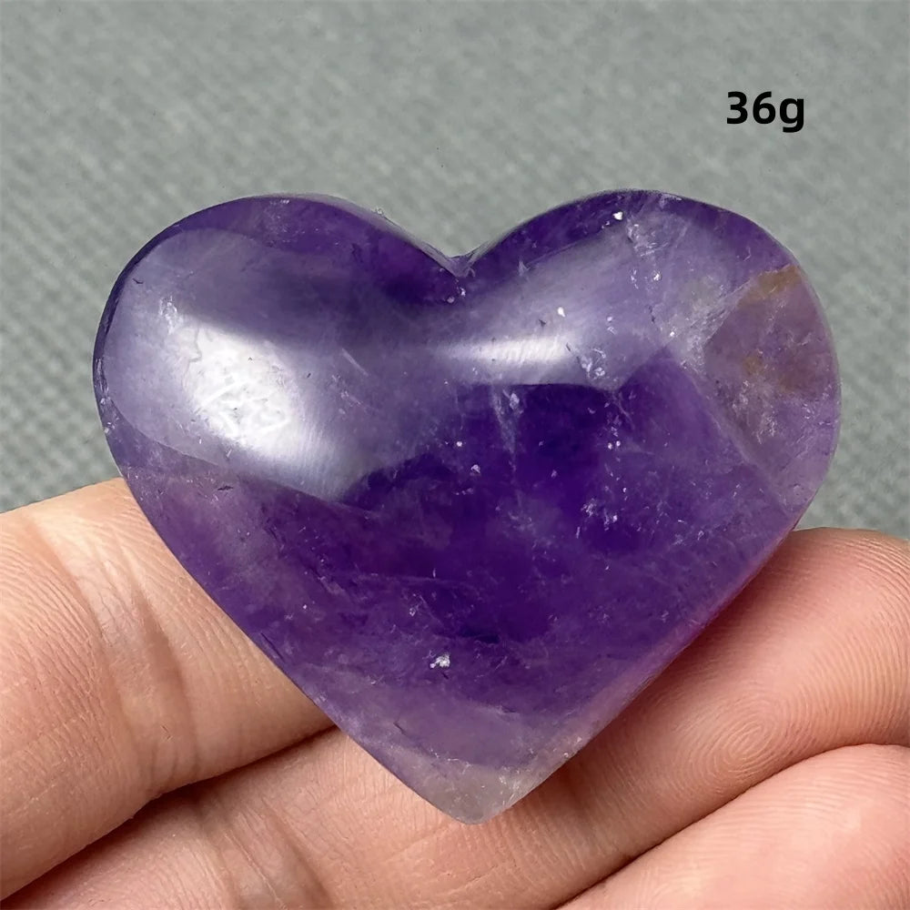 Natural Amethyst Heart Shaped Love Gemstone Meaning Love Healing Reiki Meditation Energy Witchcraft Home Decoration