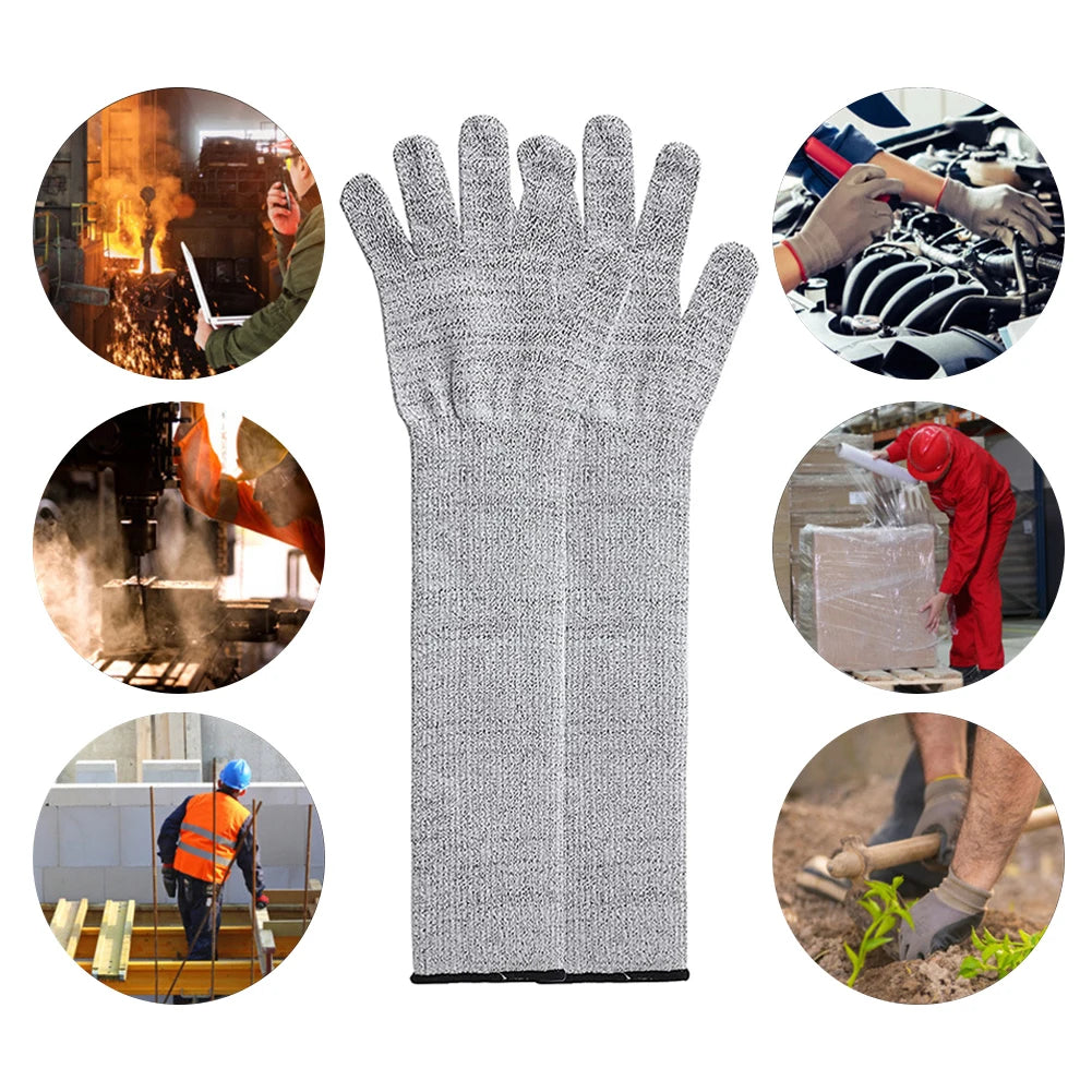 1PC Level 5 HPPE Cut Resistant Arm Sleeve Breathable Skin-friendly Food Grade Material Cut-Resistant Arm Sleeve for Outdoor Work