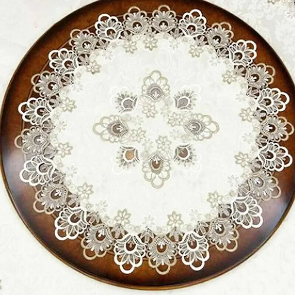 European Modern Fabric Lace Trim Hotel Restaurant Banquet Party Big Tablecloth Bedroom Balcony Small Round Table Cloth Tapete