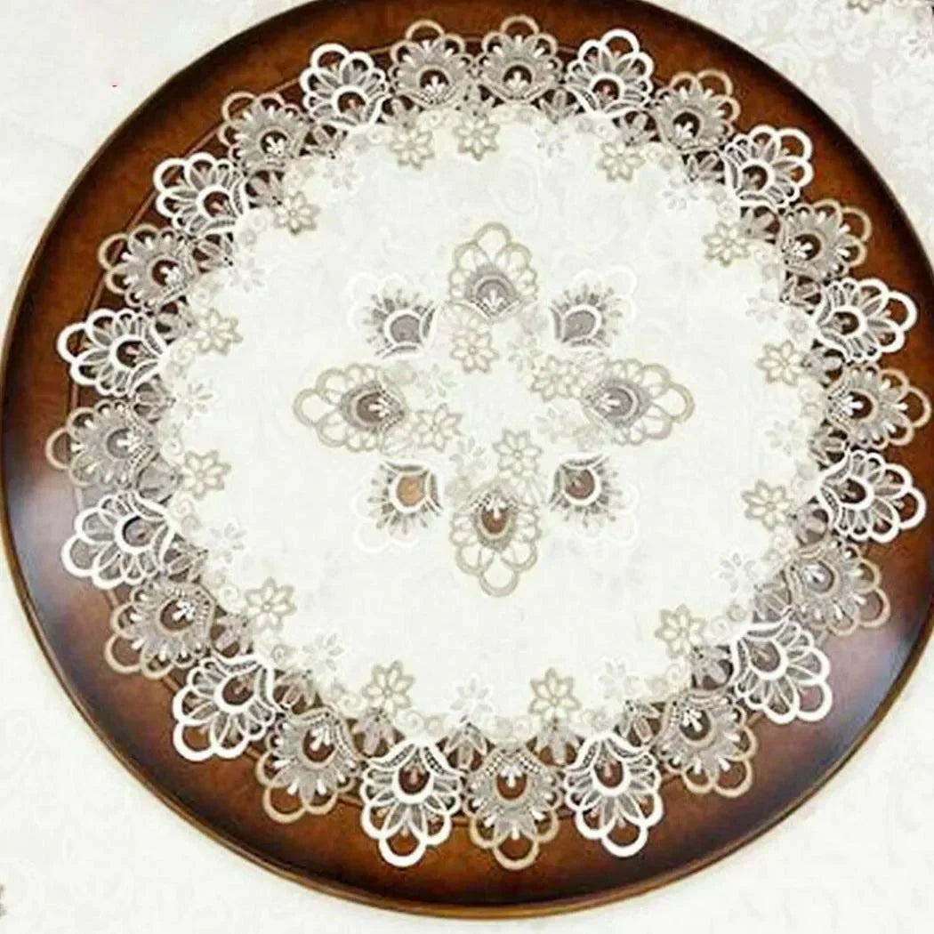European Modern Fabric Lace Trim Hotel Restaurant Banquet Party Big Tablecloth Bedroom Balcony Small Round Table Cloth Tapete